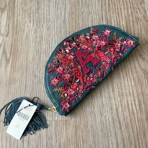 Letter A beaded coin purse